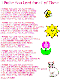 I Praise you Lord for all of These with printable template