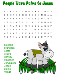 Palm Sunday Word Search Puzzle
