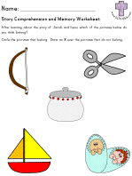 Jacob and Esau Comprehension and Memory Worksheets