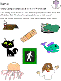 Story comprehension and Memory worksheet