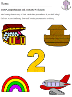 Noah's Ark Story Comprehension and Memory Worksheets
