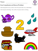 Noah's Ark Story Comprehension and Memory Worksheets - picture version