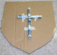 tape onto shield