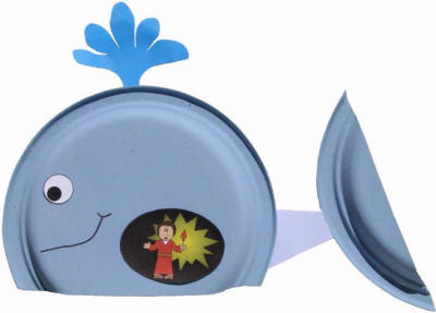 Paper plate whale and Jonah