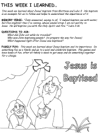 Baptism Take Home Sheet