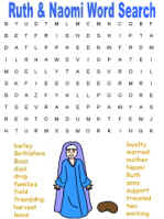 Ruth and Naomi worksheets for kids