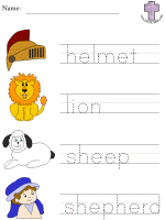 David and Goliath Read and Trace worksheets