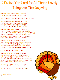 I Praise you Lord for all of These Lovely things on Thanksgiving with printable template